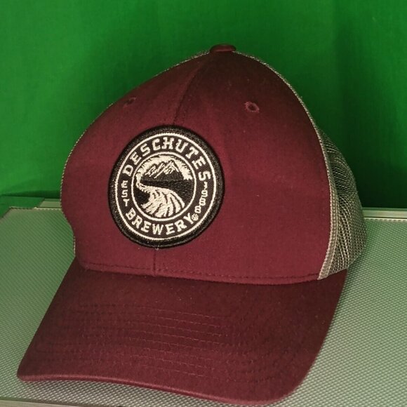 Deschutes Brewery Hat Cap Adult One Size Maroon Snapback Trucker Beer Logo - Picture 3 of 6